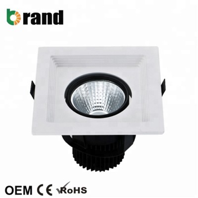 Aluminum Housing Adjustable Square COB LED Downlight Fixture 10W 20W 30W